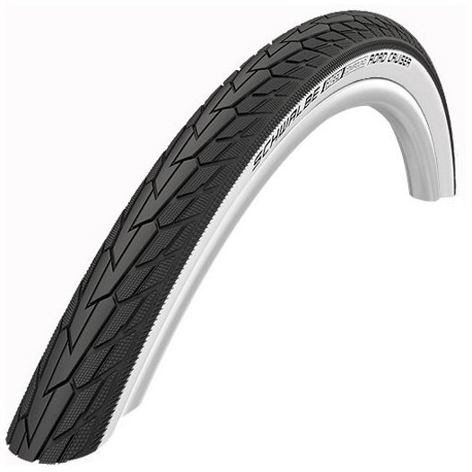 Pneu rígido Schwalbe - Road Cruiser - Ativo | Composto Verde | K-Guard - 28x1,60" | parede branca